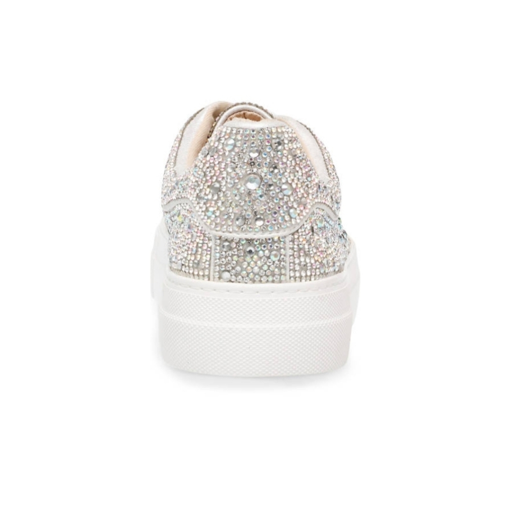 💎 Betsey Johnson Sidny Rhinestone Platform Sneakers Size 7 - Picture 4 of 12